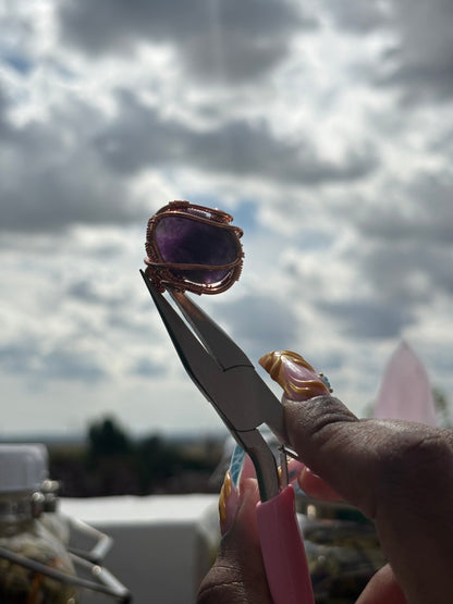 Amethyst - Wire Wrapped - Willow ring