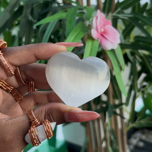 Morrocan Polished Selenite Heart | 4cm