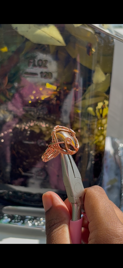 Tigers eye  - Wire Wrapped - Willow ring