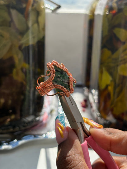 Ruby in Zoisite - Wire Wrapped - Star gate ring