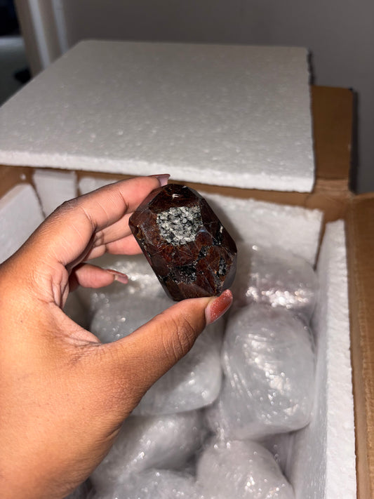 Almandine Garnet Freeform with Matrix Exposed