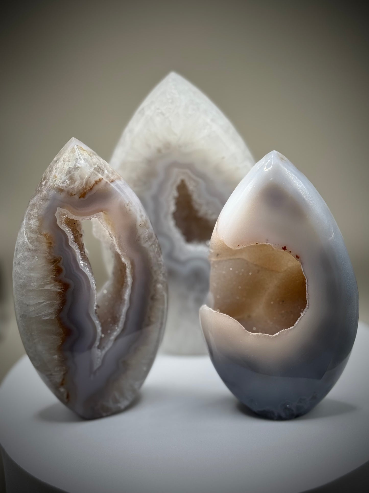Natural Agate Freeforms with Druzy
